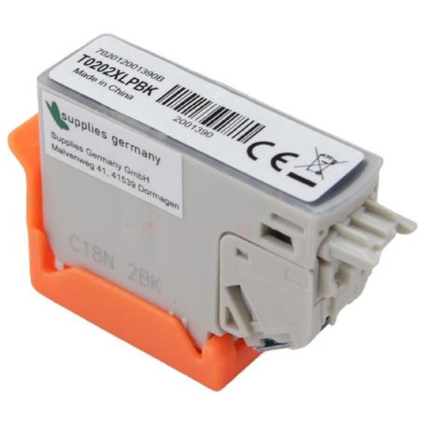 Premium Tinte ersetzt Epson C13T02H14010, 202XL Foto-Schwarz