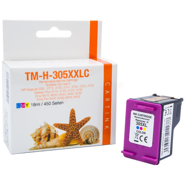 Premium Tinte ersetzt HP 3YM63AE, 305XXL Color Cyan, Magenta, Gelb