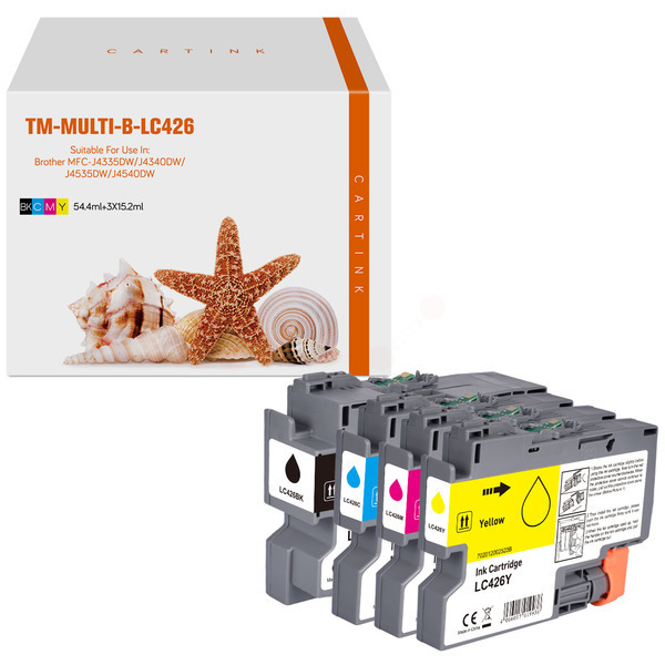 Premium Tinte ersetzt Brother LC-426VAL Schwarz, Cyan, Magenta, Gelb