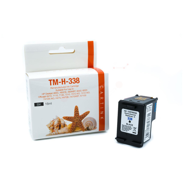 Premium Tinte ersetzt C8765EE, No 338 Schwarz