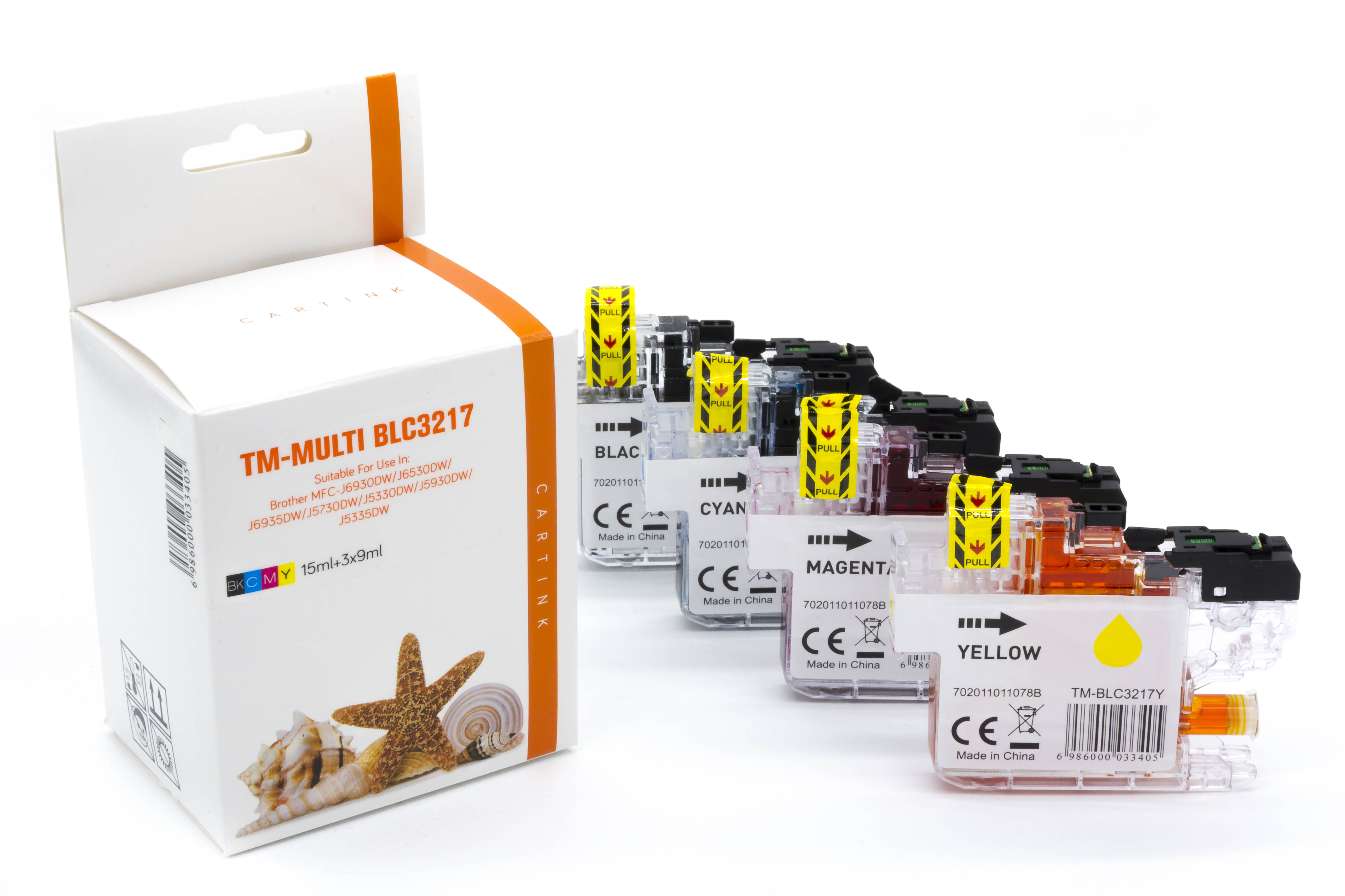 Premium Multipack Tinte ersetzt Brother LC-3217 bk/c/m/y Gelb