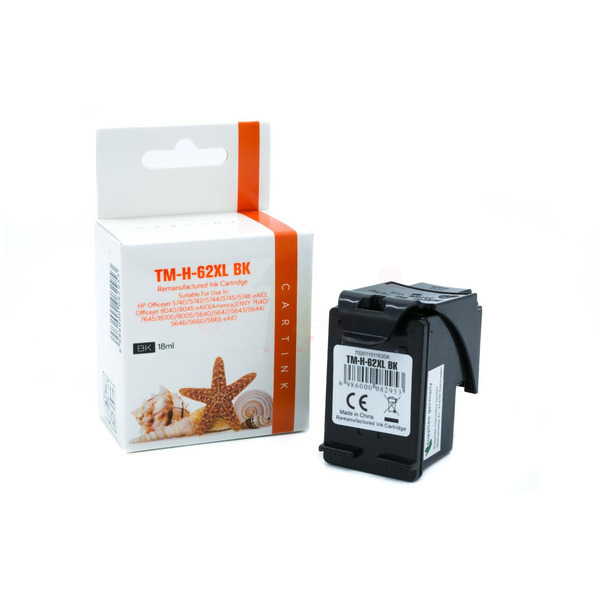 Premium Tinte ersetzt HP C2P05AE, 62XL Schwarz