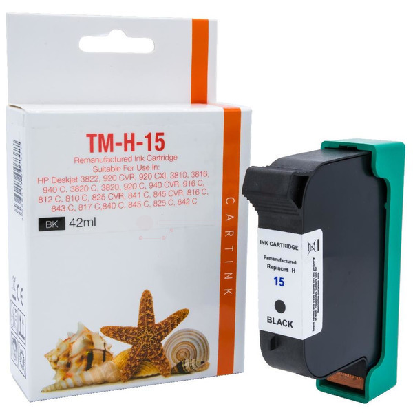 Premium Tinte ersetzt C6615D, No 15 Schwarz