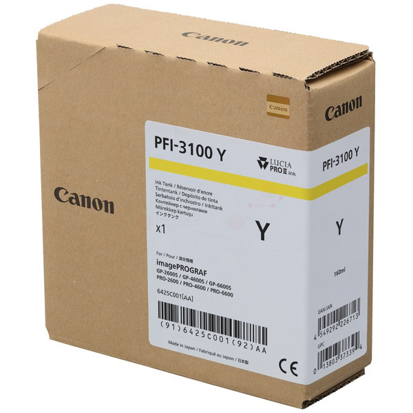 Canon Tinte 6425C001, PFI3100Y