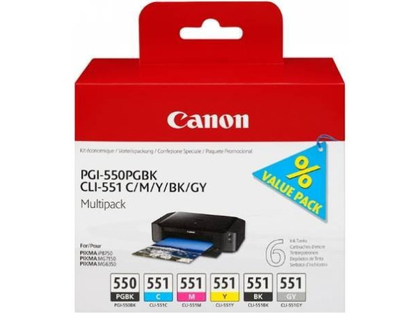 Canon Tinte 6496B005, PGI550CLI551