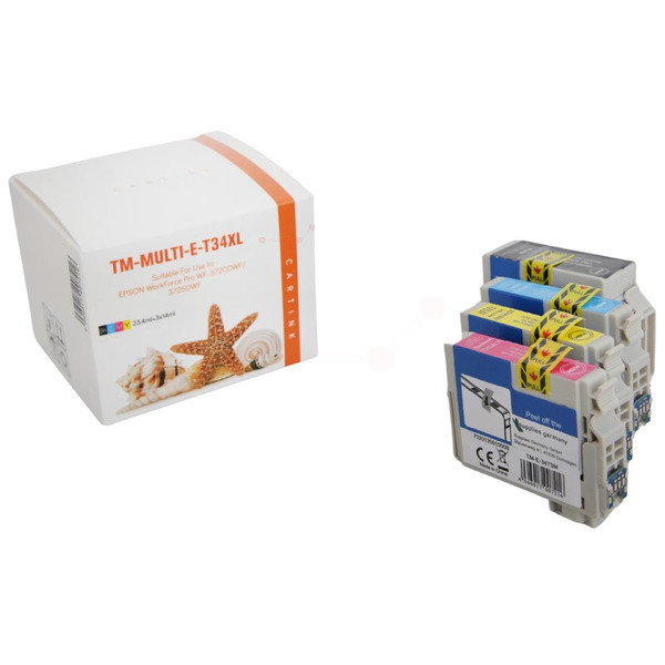 Premium Tinte ersetzt Epson C13T34764010, 34XL Schwarz, Cyan, Magenta, Gelb